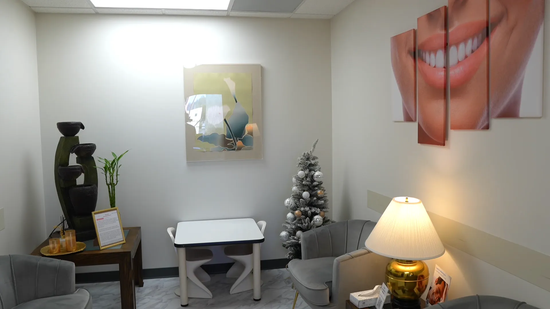 Reception and waiting area at Torrance Dental Spa
