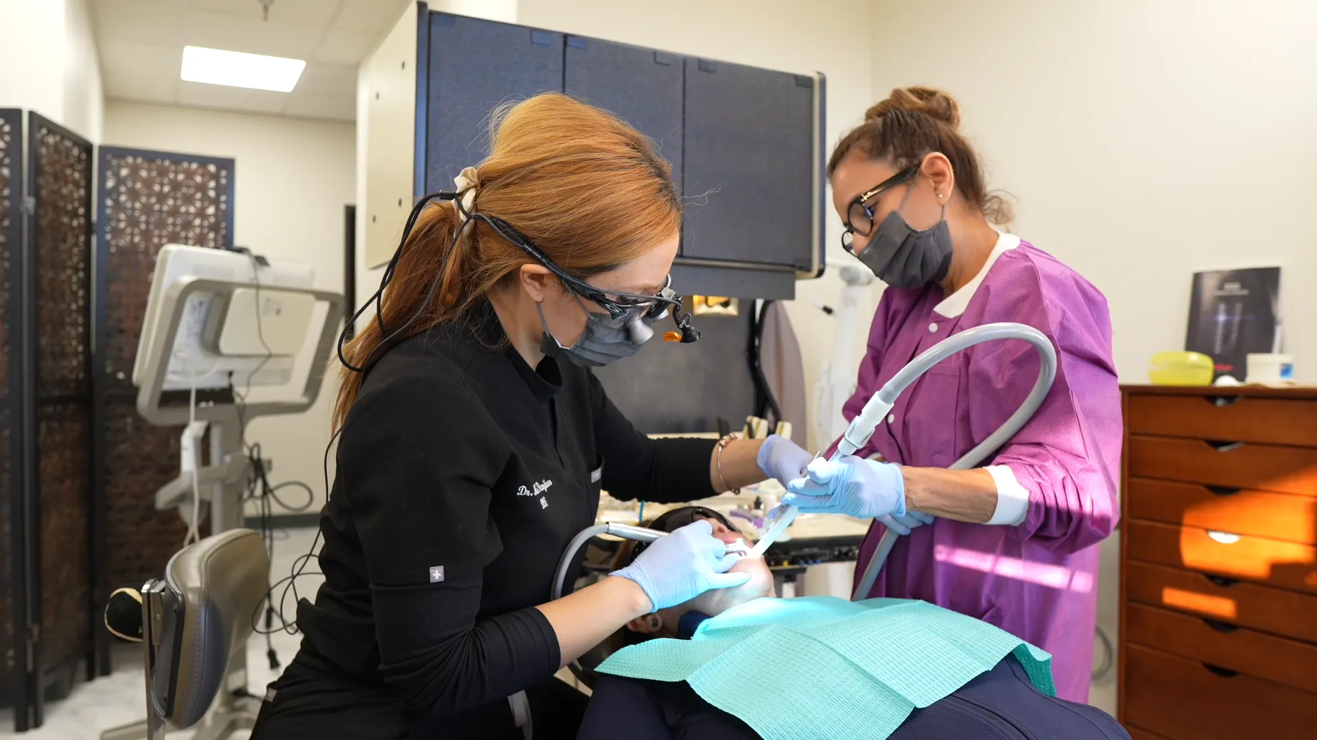 A treatment underway at Torrance Dental Spa